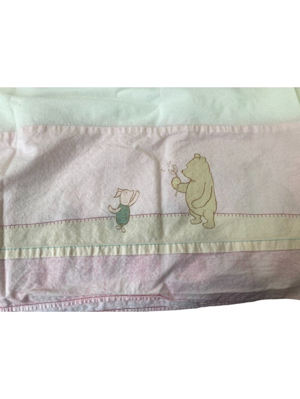 Disney Winnie The Pooh Piglet Pink Crib Bed Skirt Nursery Bedding Classic Y2K